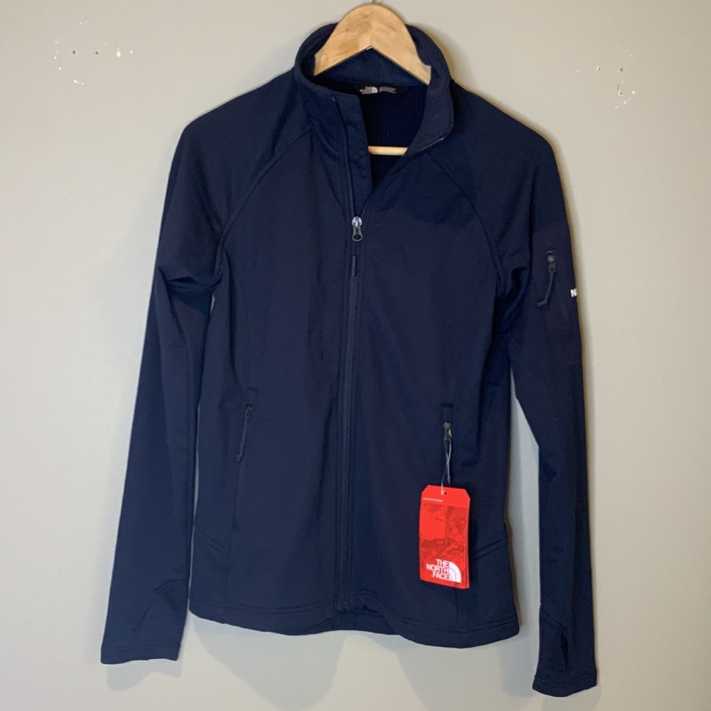 NEW North Face Navy Blue Athletic Running Sweatshirt | Zip Up Sweater